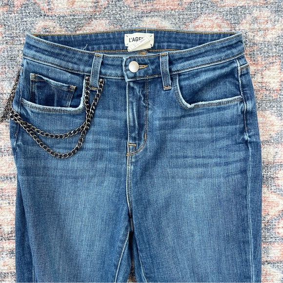 L’AGENCE Luna high rise chain belt detail straight designerJeans - Picture 5 of 9